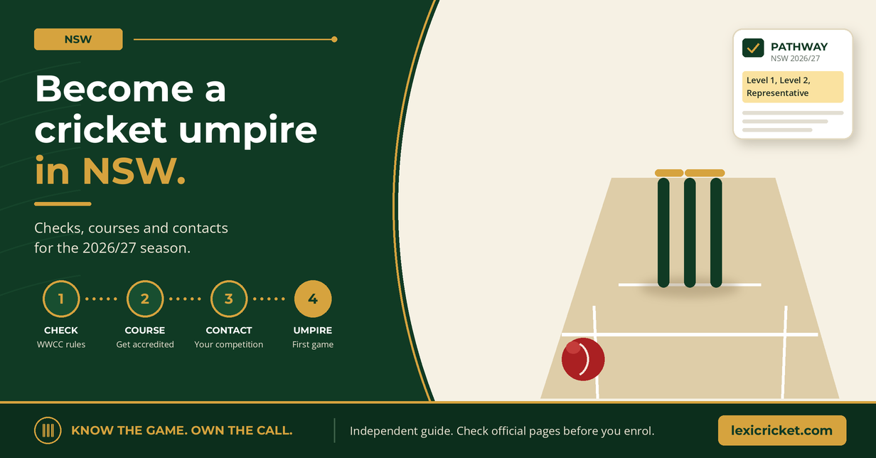 How to become a cricket umpire in NSW (2026/27 guide)