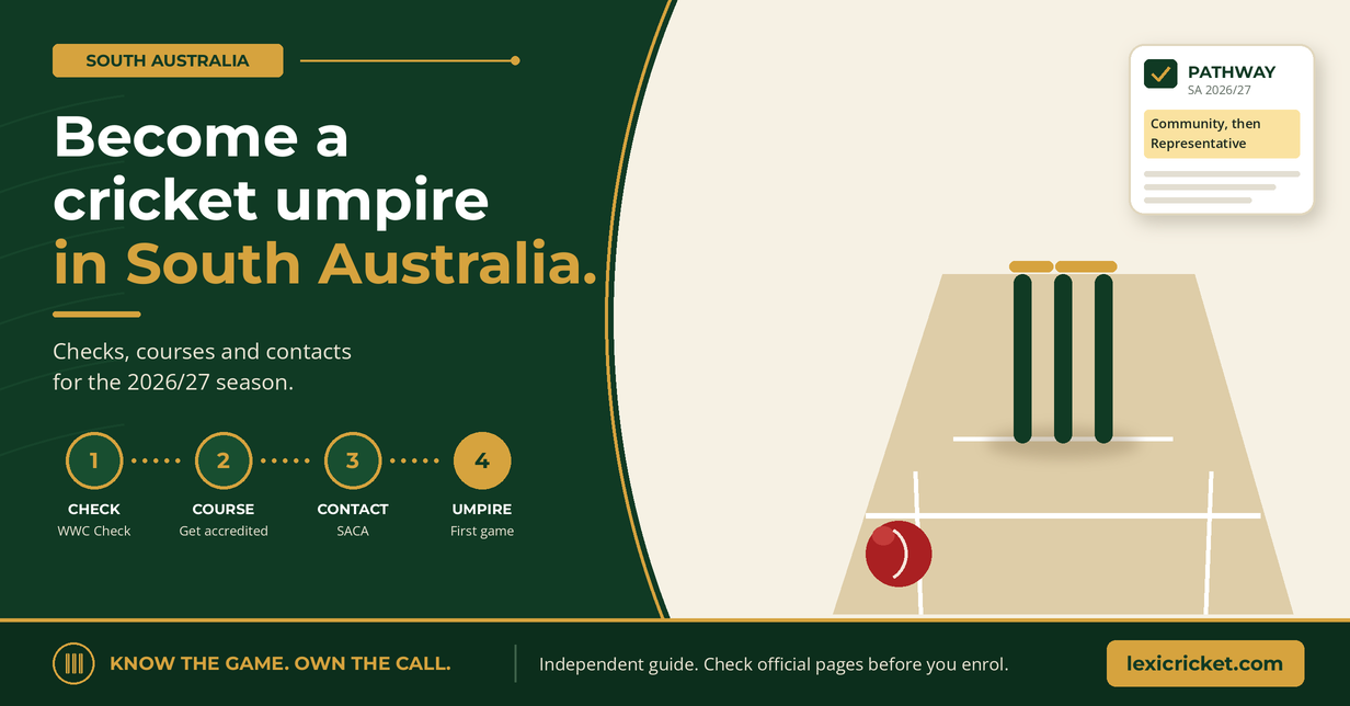 How to become a cricket umpire in South Australia (2026/27)