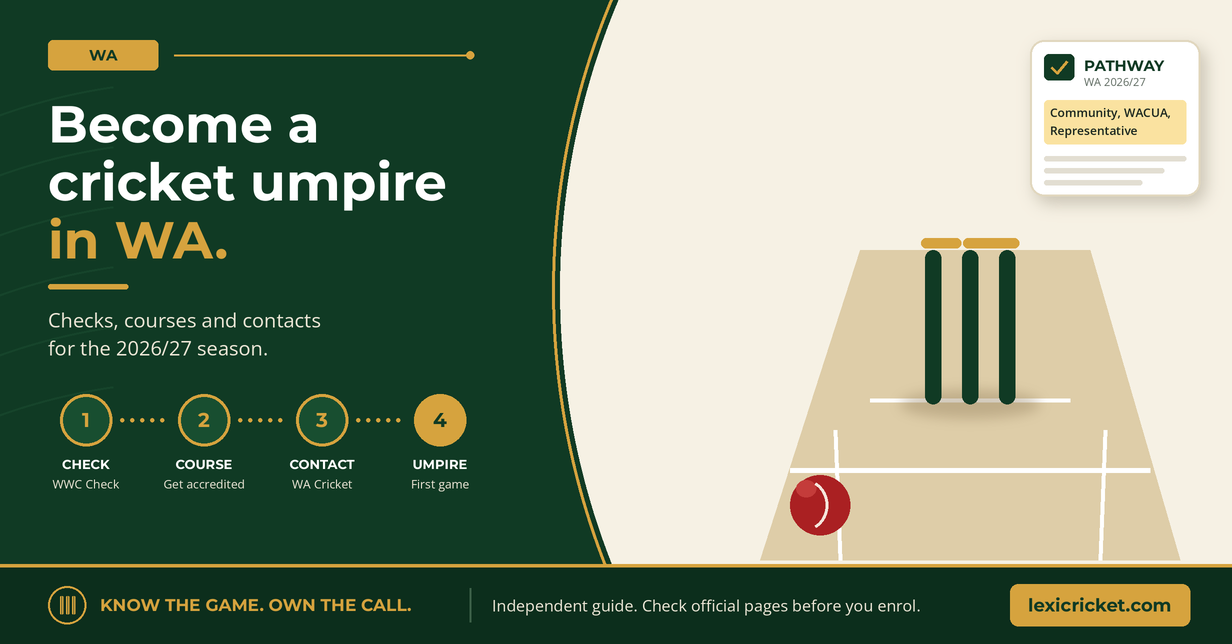 How to become a cricket umpire in WA (2026/27 guide)