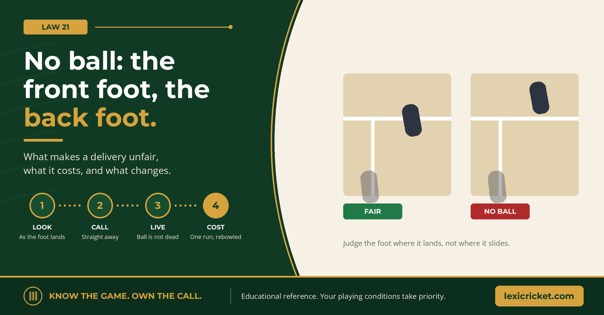 No ball in cricket: the front foot, the back foot and the rest