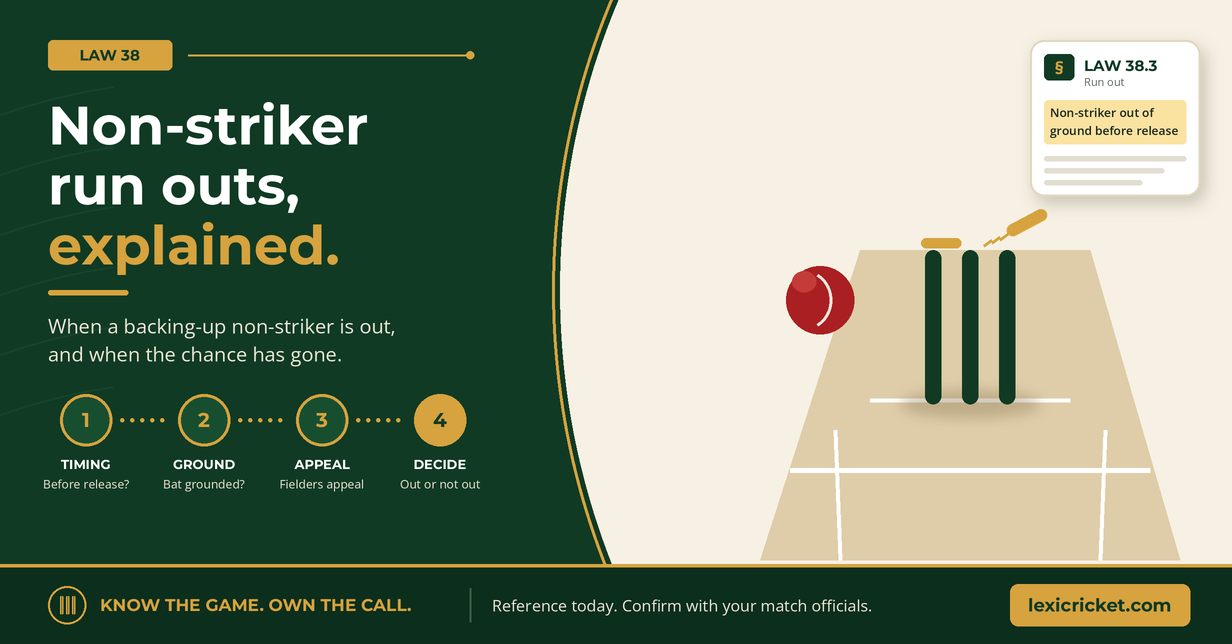 Non-striker run outs explained: Law 38.3 for umpires and scorers
